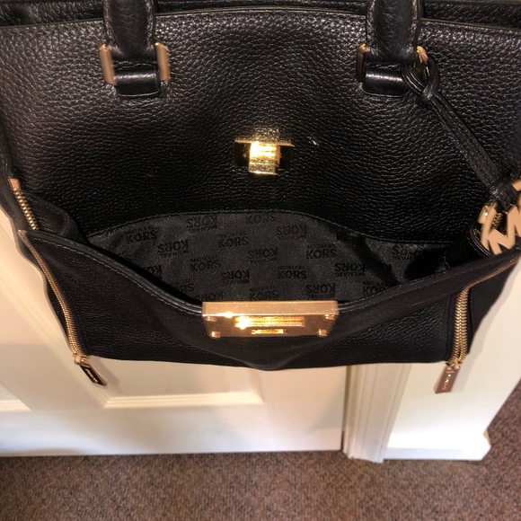 Michael Kors Black Leather Satchel